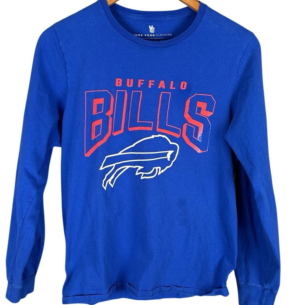 Junk Food Clothing Buffalo Bills Mens Long Sleeve T-Shirt Royal Blue Small